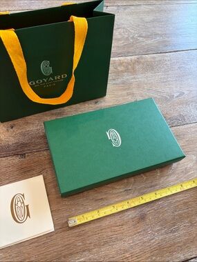 Goyard Green Gift Bag and Box with Yellow Handles